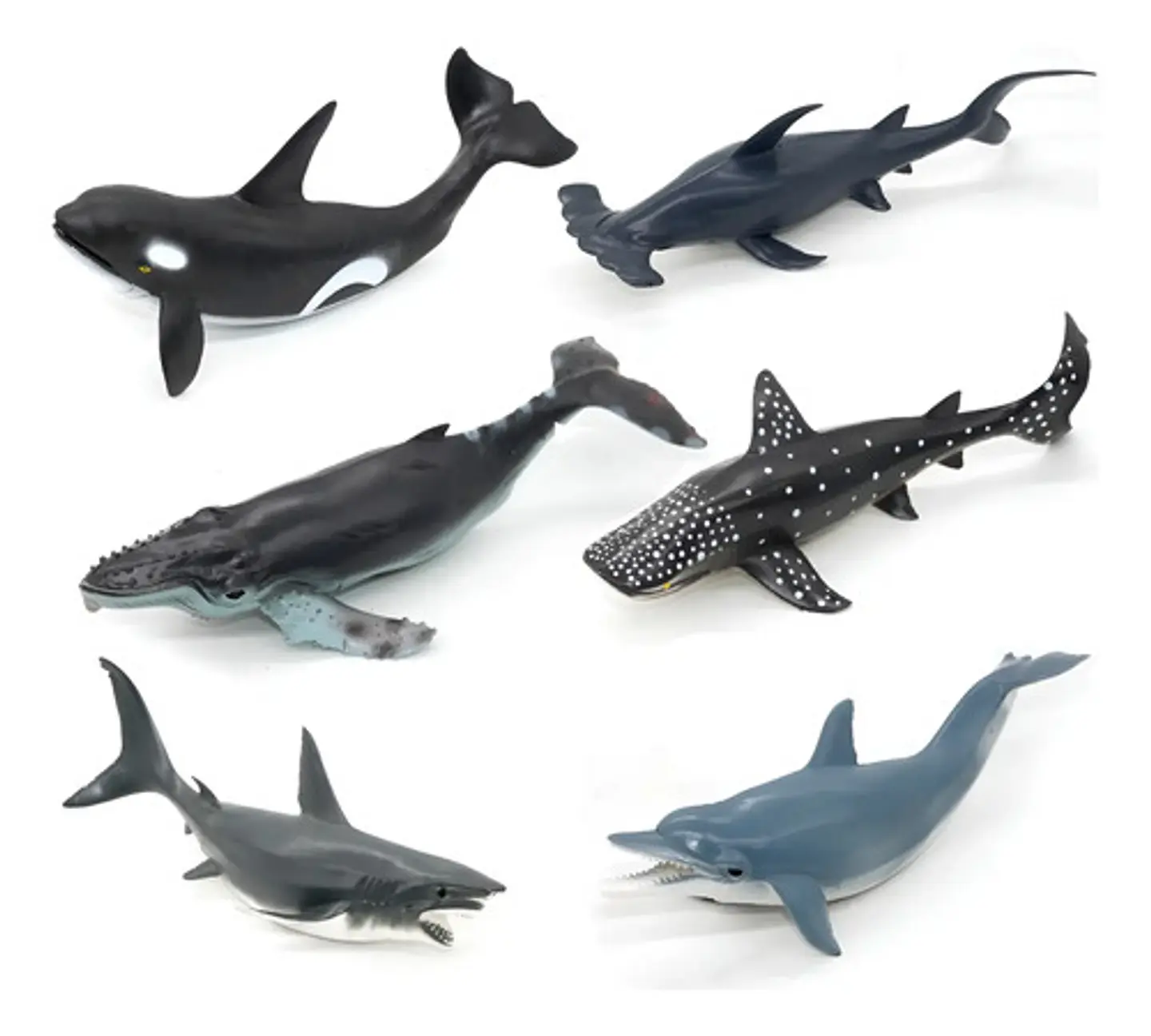 Animales Marinos X6 Macizos Grandes Pesebre Maqueta Bolsa  1