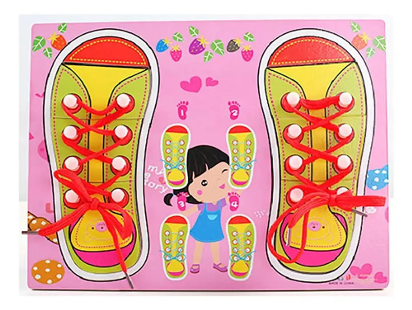 Tablero De Zapatos Para Amarrar Cordones Educativo Niños  3
