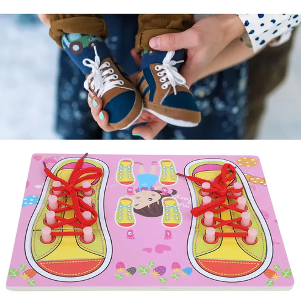 Tablero De Zapatos Para Amarrar Cordones Educativo Niños  4