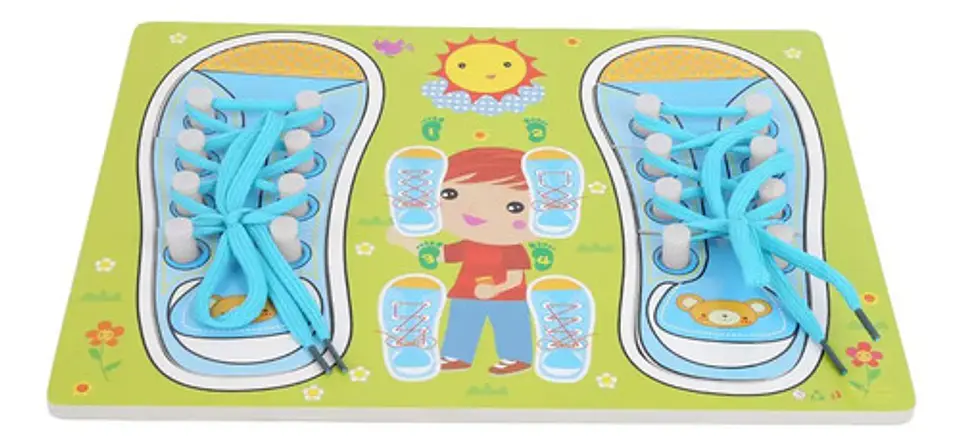 Tablero De Zapatos Para Amarrar Cordones Educativo Niños  6