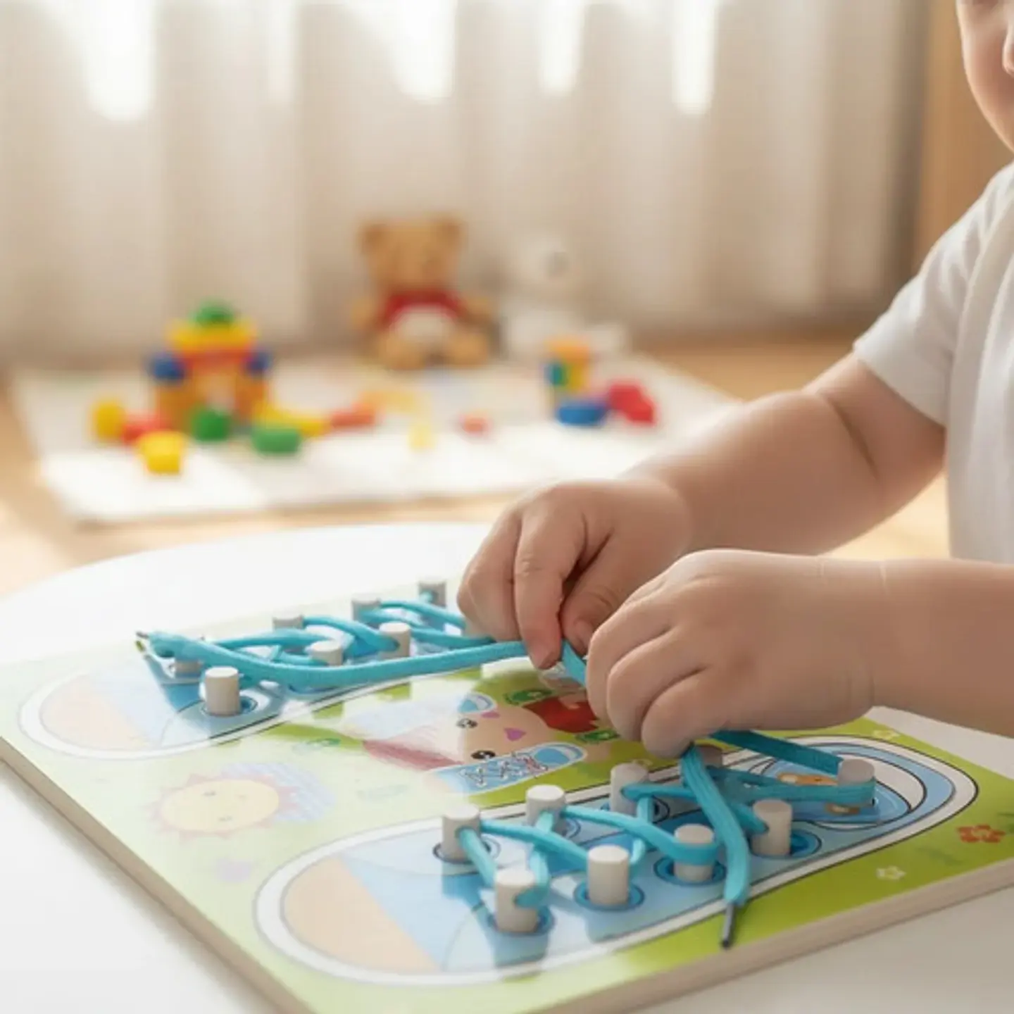 Tablero De Zapatos Para Amarrar Cordones Educativo Niños  7