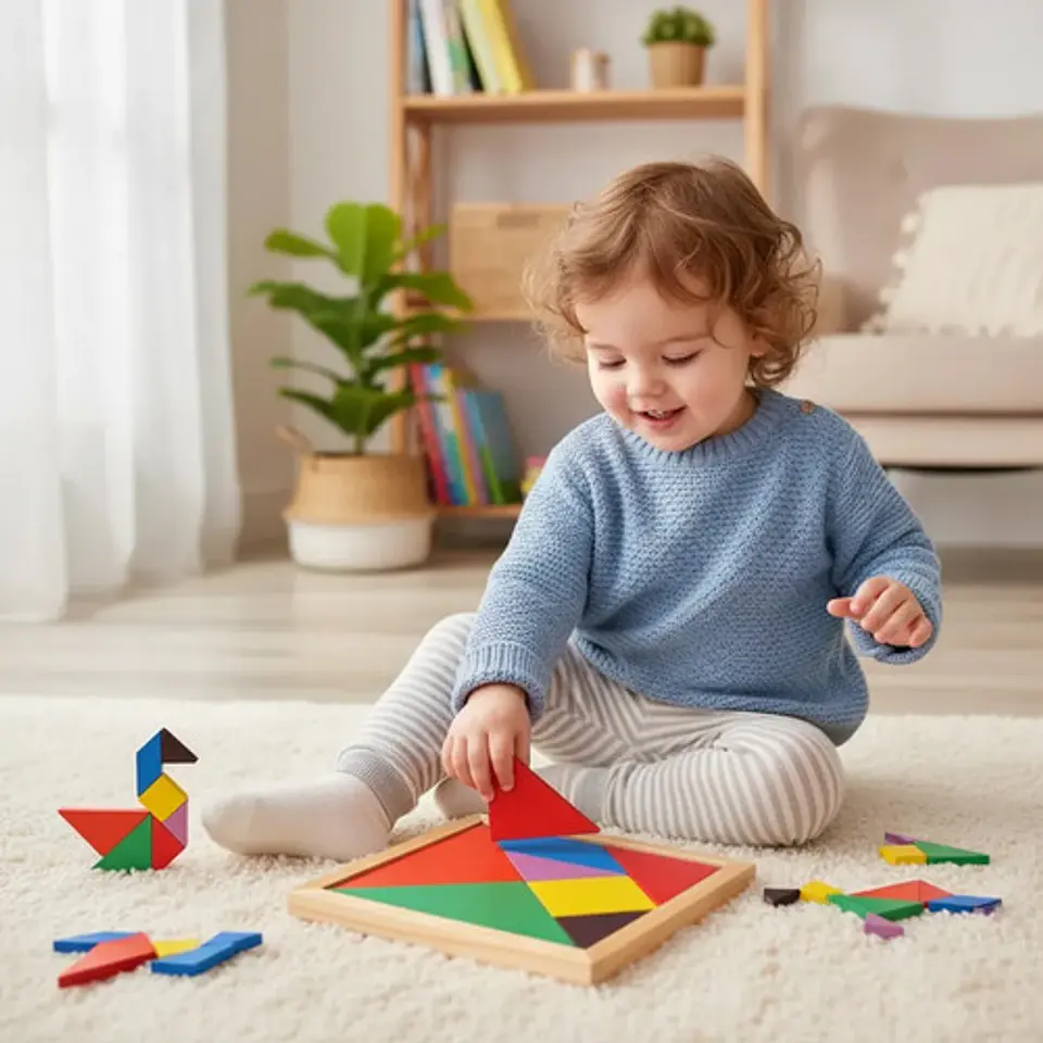 Tangram De Madera Didactico Juguete De Madera 16x16cm 3