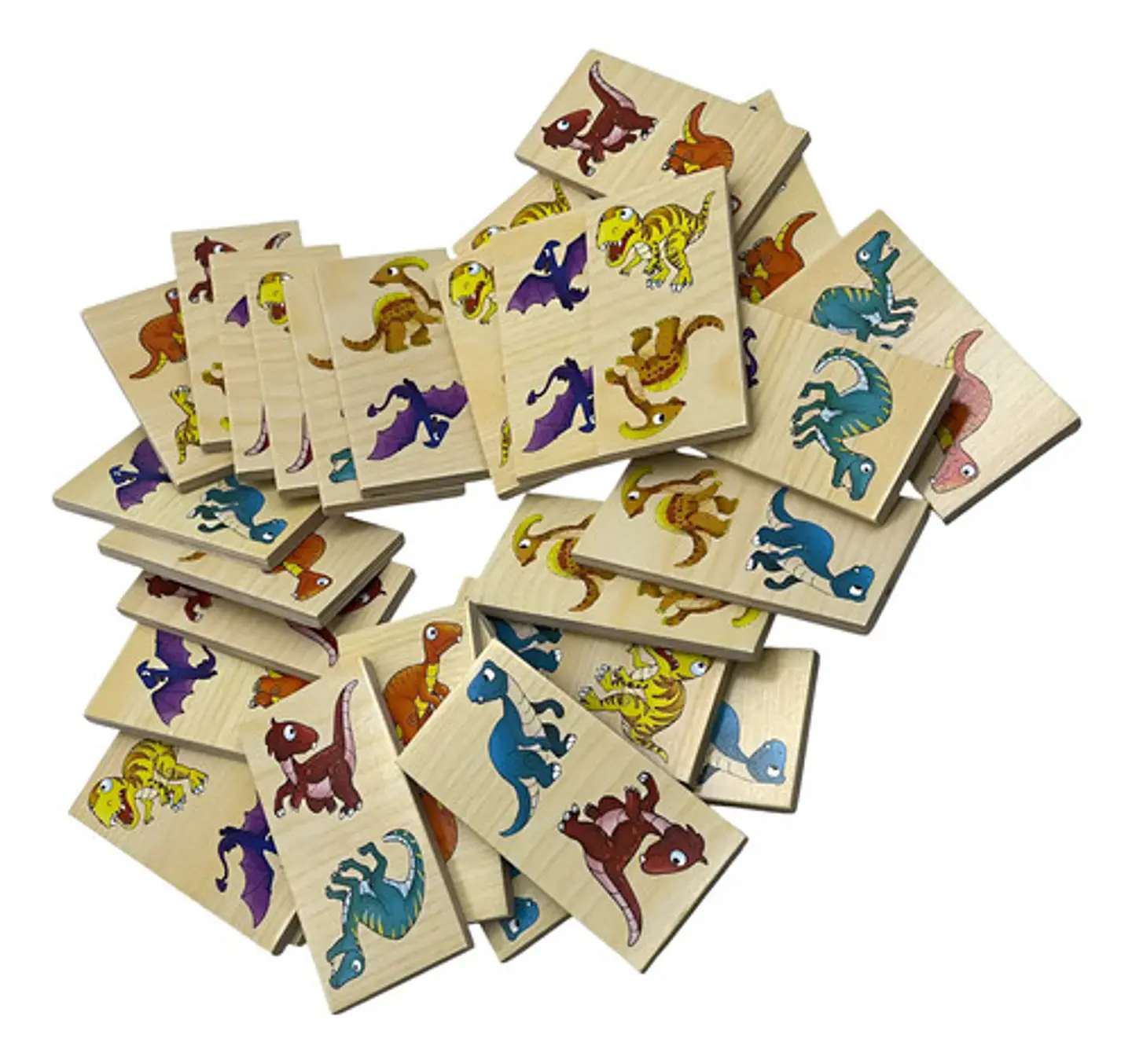 Domino En Madera Con Diseño Surtido X28 Pcs Clasico 2