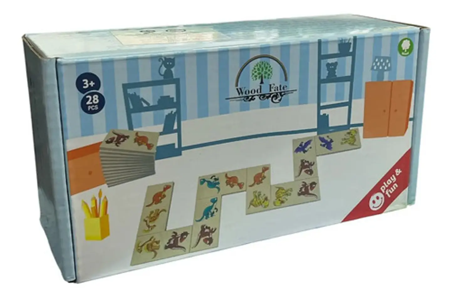 Domino En Madera Con Diseño Surtido X28 Pcs Clasico 3