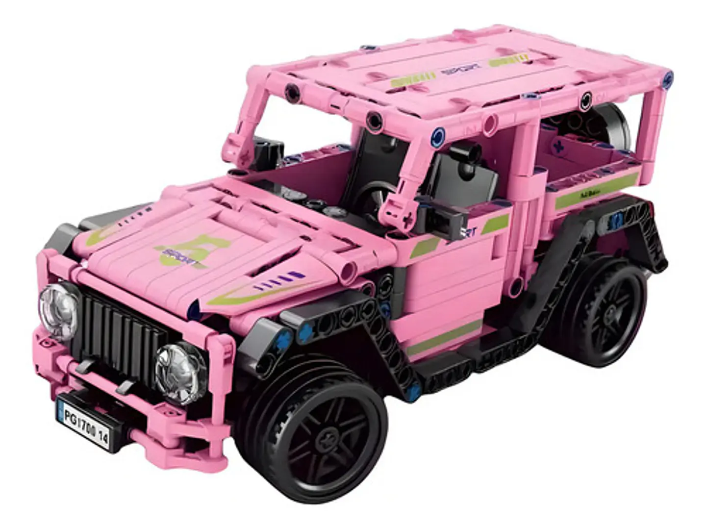 Camioneta Armable Rosa Achko 70014 Bloques Control Remoto Recargable 434 Piezas 1