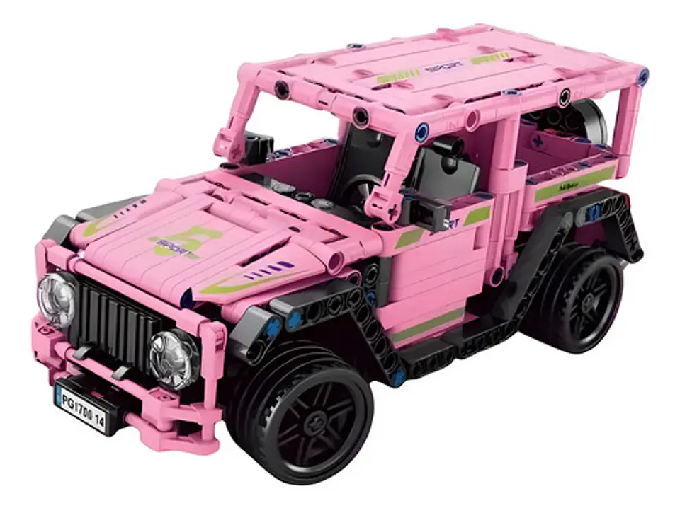 Camioneta Armable Rosa Achko 70014 Bloques Control Remoto Recargable 434 Piezas 1