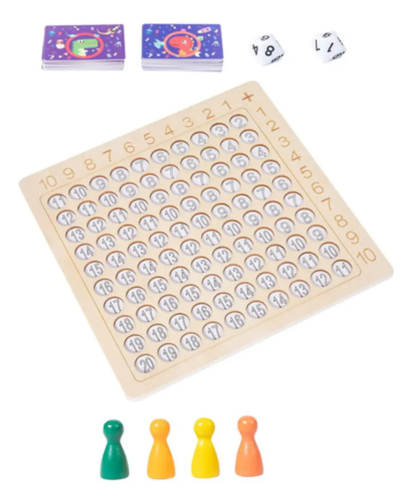 Juego Matemático De Tablero De Madera: Multiplicaciones 2