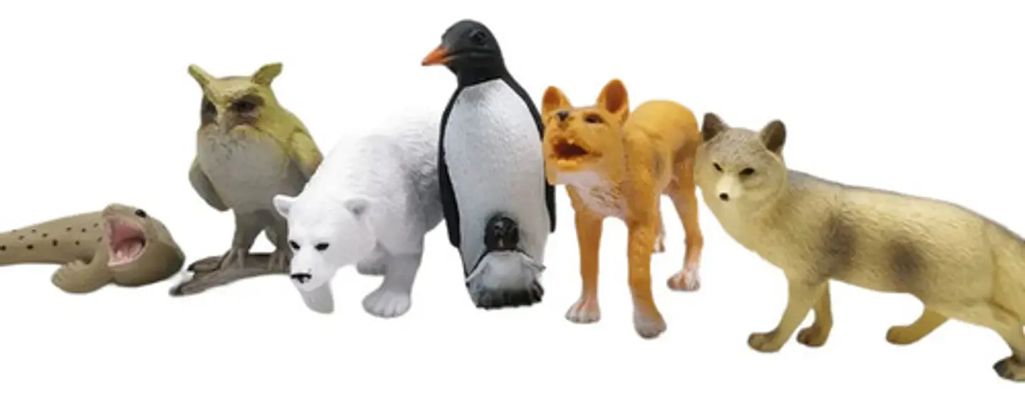 Animales X6 Macizos Fauna Bolsa Buho Plastico Pesebre 2