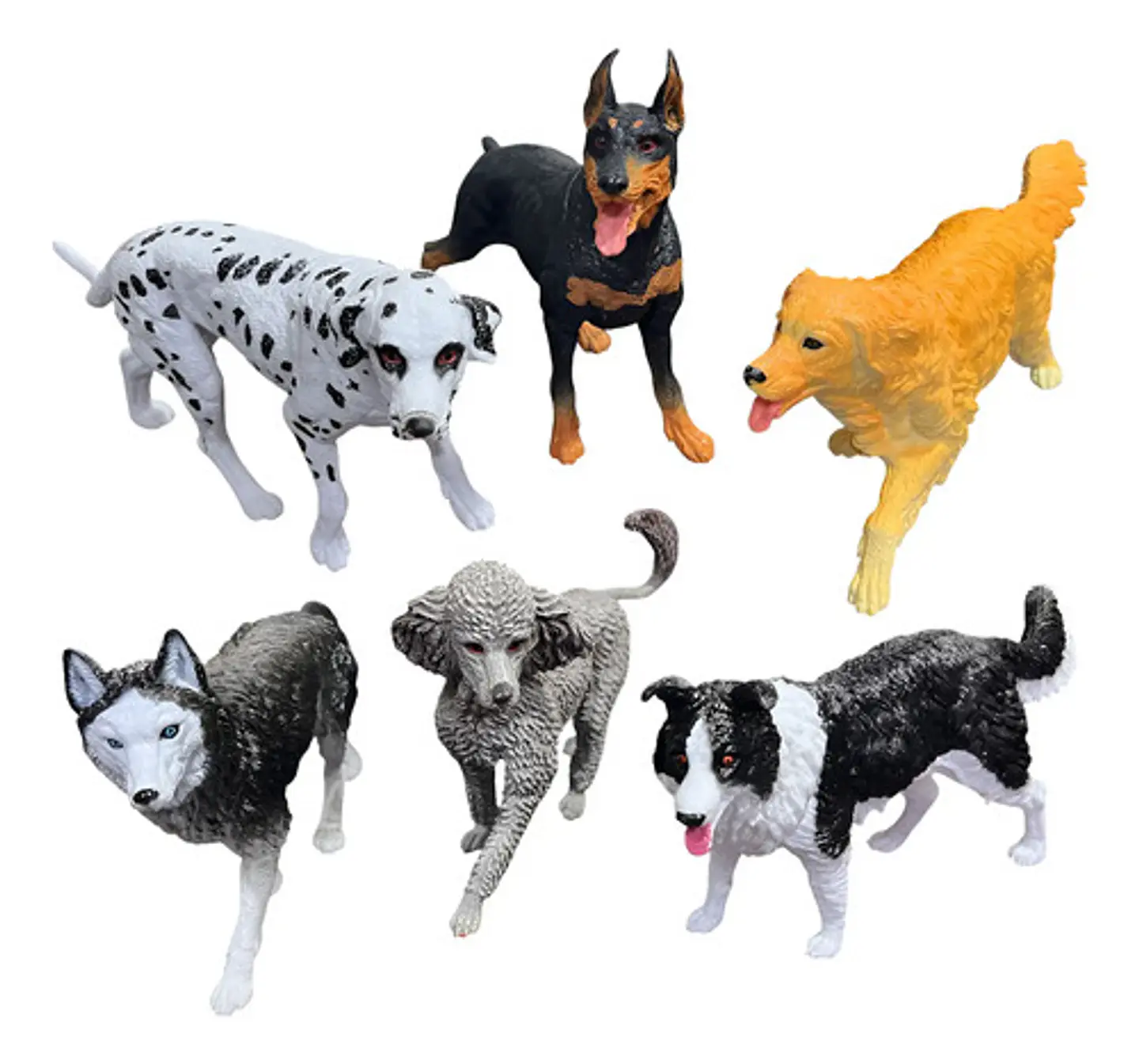 Set X6 Animales Macizos Perros Domesticos Maqueta Reales 1