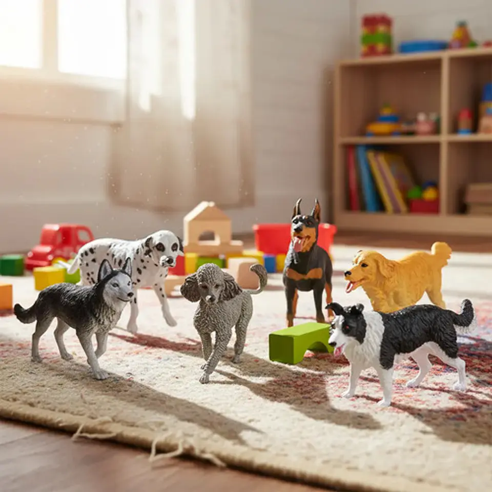 Set X6 Animales Macizos Perros Domesticos Maqueta Reales 2