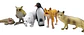 Animales X6 Macizos Fauna Bolsa Buho Plastico Pesebre - Miniatura 2