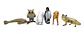 Animales X6 Macizos Fauna Bolsa Buho Plastico Pesebre - Miniatura 4