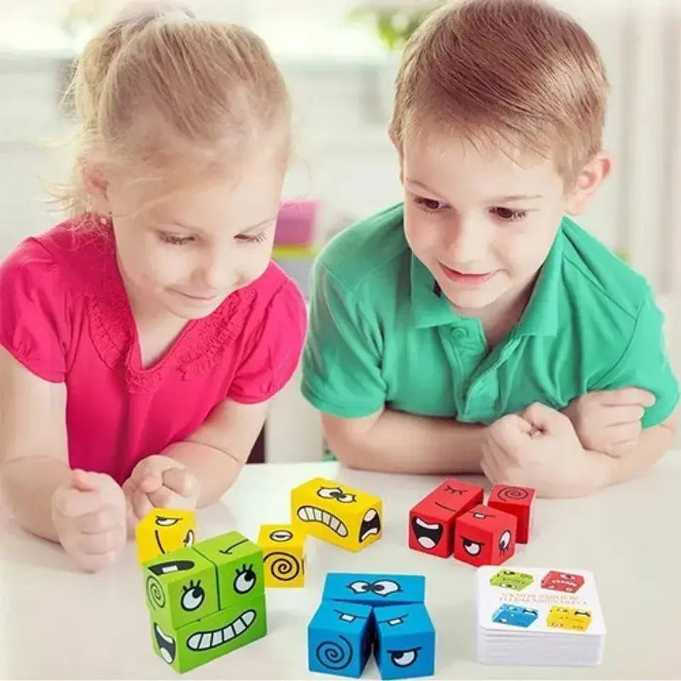 Expresión Puzzle Bloques Construcción Cubos Educación Sz-200 3