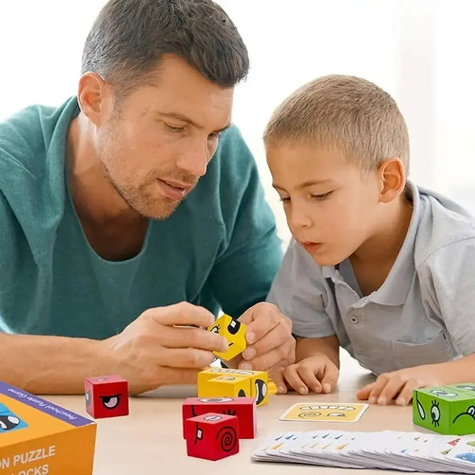 Expresión Puzzle Bloques Construcción Cubos Educación Sz-200 4