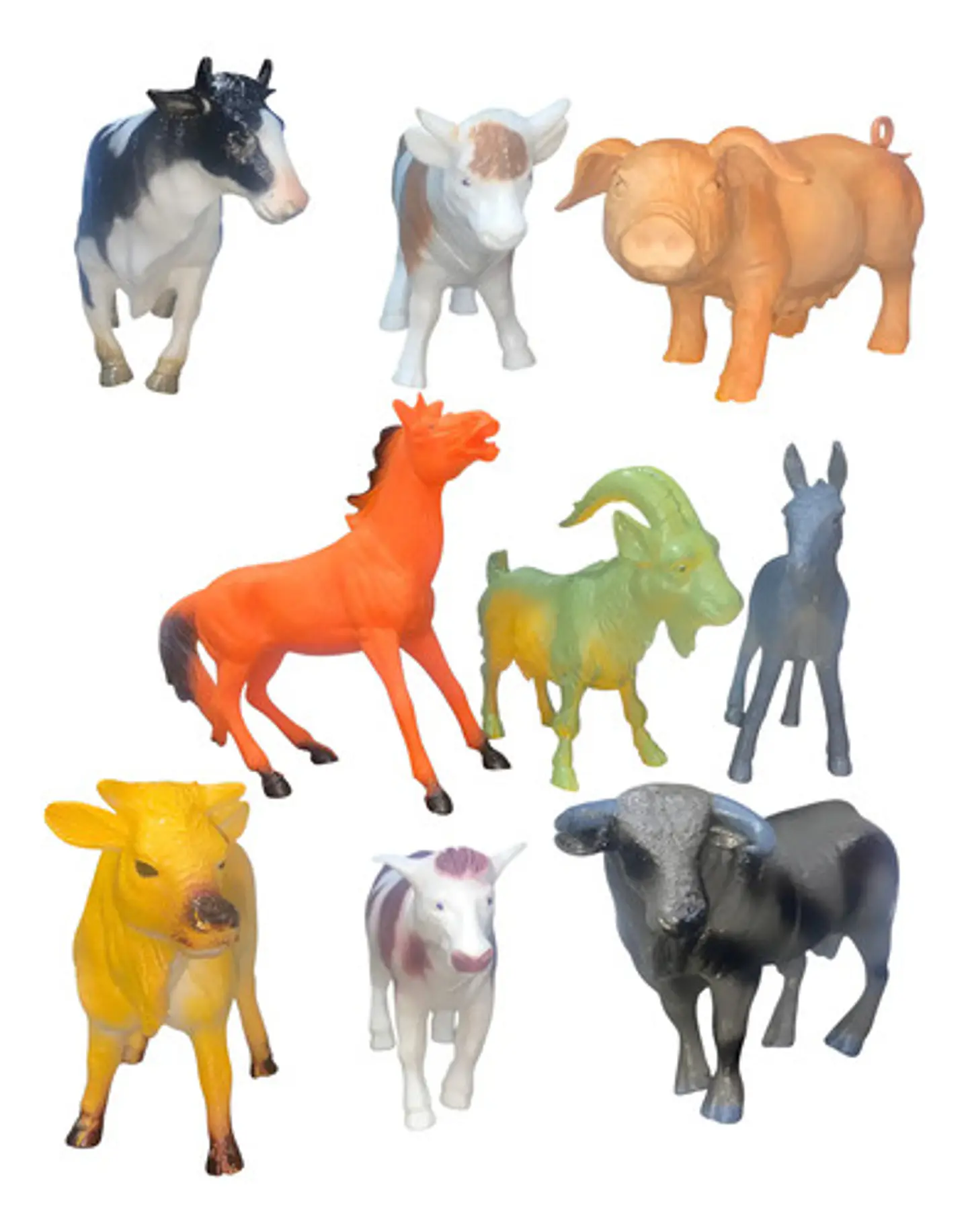 Set De 12 Animales Plásticos Pvc De Granja, Grandes 1
