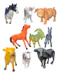 Set De 12 Animales Plásticos Pvc De Granja, Grandes - Miniatura 1