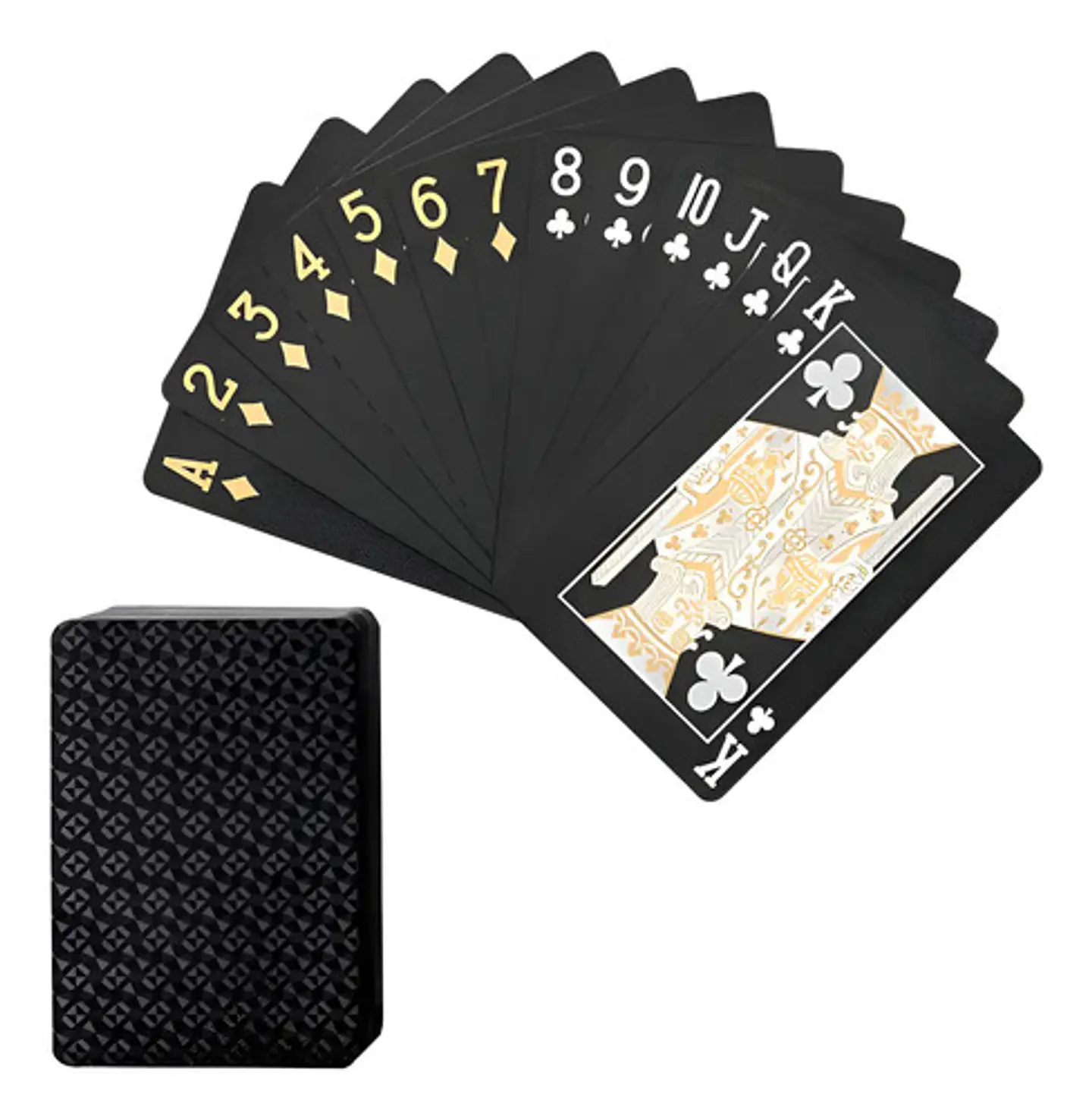 Cartas De Póker Negras Doradas Plásticas Impermeables 1