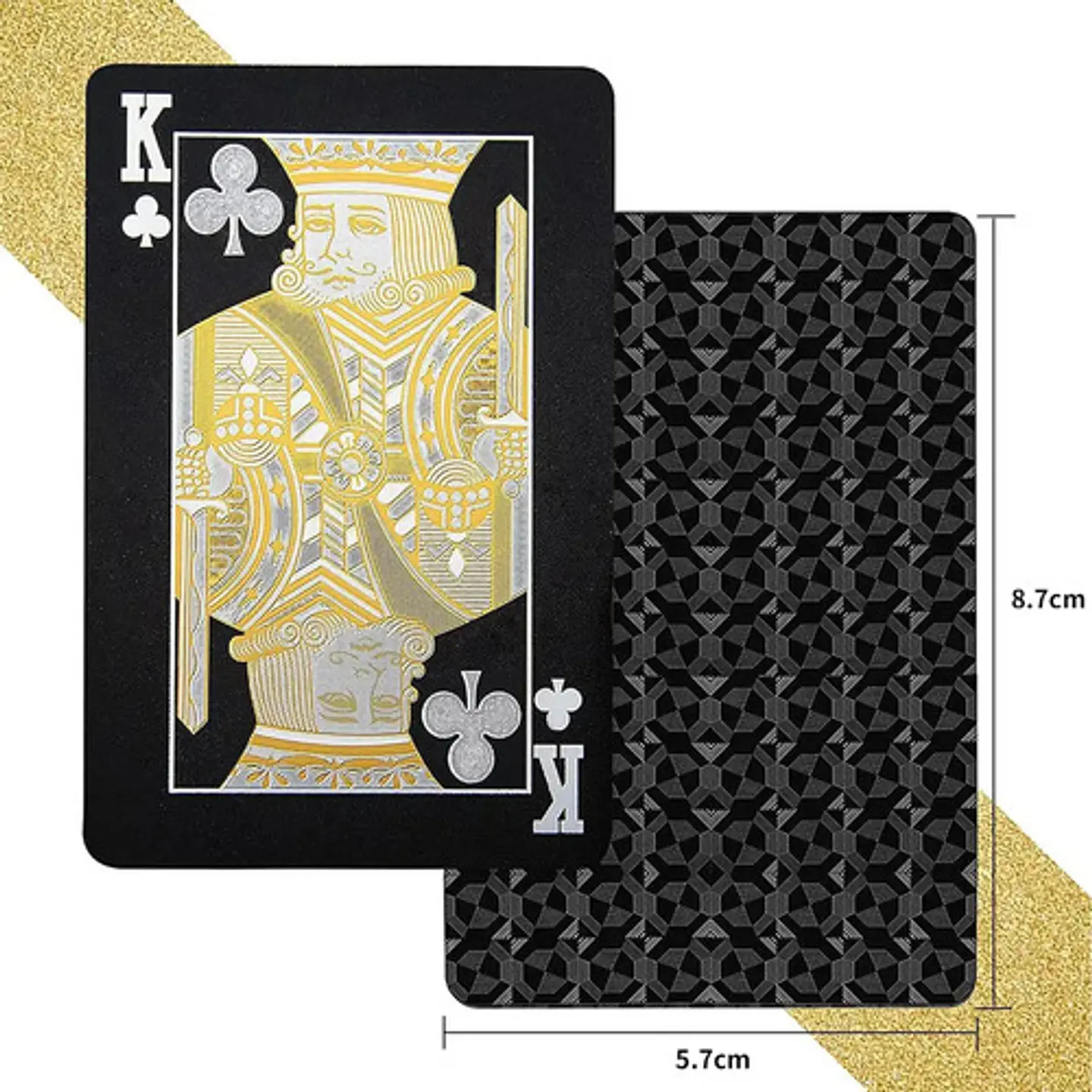 Cartas De Póker Negras Doradas Plásticas Impermeables 2