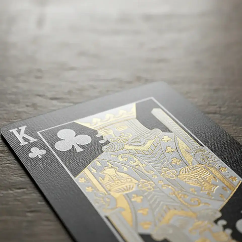 Cartas De Póker Negras Doradas Plásticas Impermeables 5