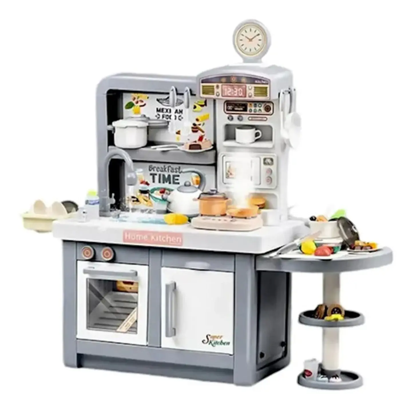 Cocina Juguete Realista Sonido Luz Vapor Agua Niños 95 Alto Color Gris 1