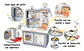 Cocina Juguete Realista Sonido Luz Vapor Agua Niños 95 Alto Color Gris - Miniatura 3