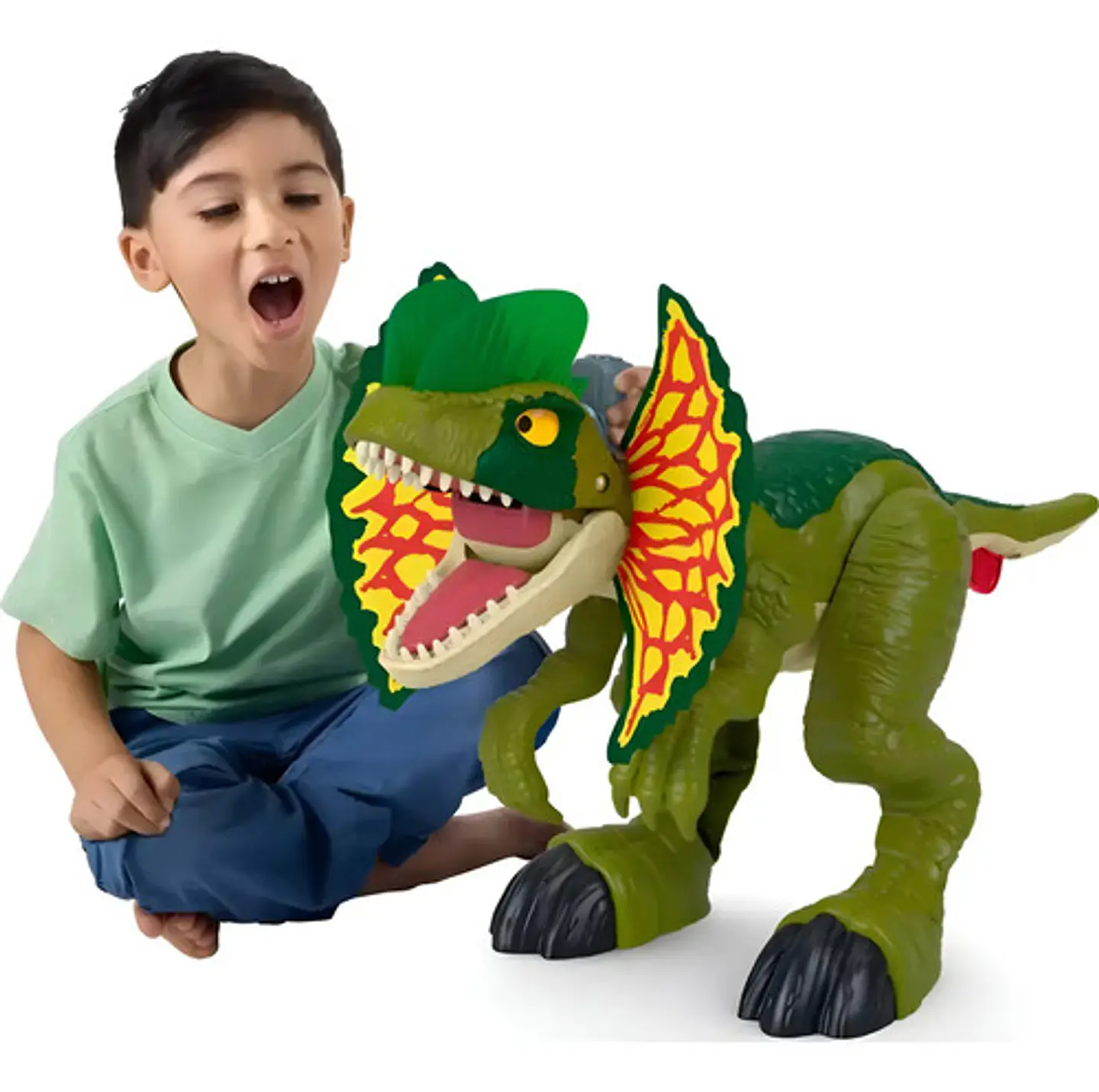 Dinosaurio Imaginext Jurassic Dilofosaurio Luces Y Sonidos 1