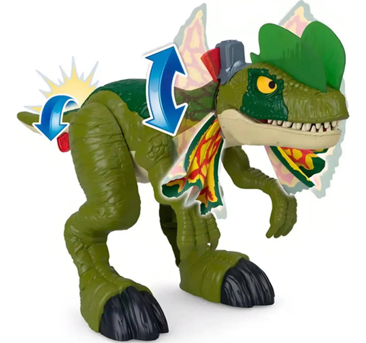 Dinosaurio Imaginext Jurassic Dilofosaurio Luces Y Sonidos 5
