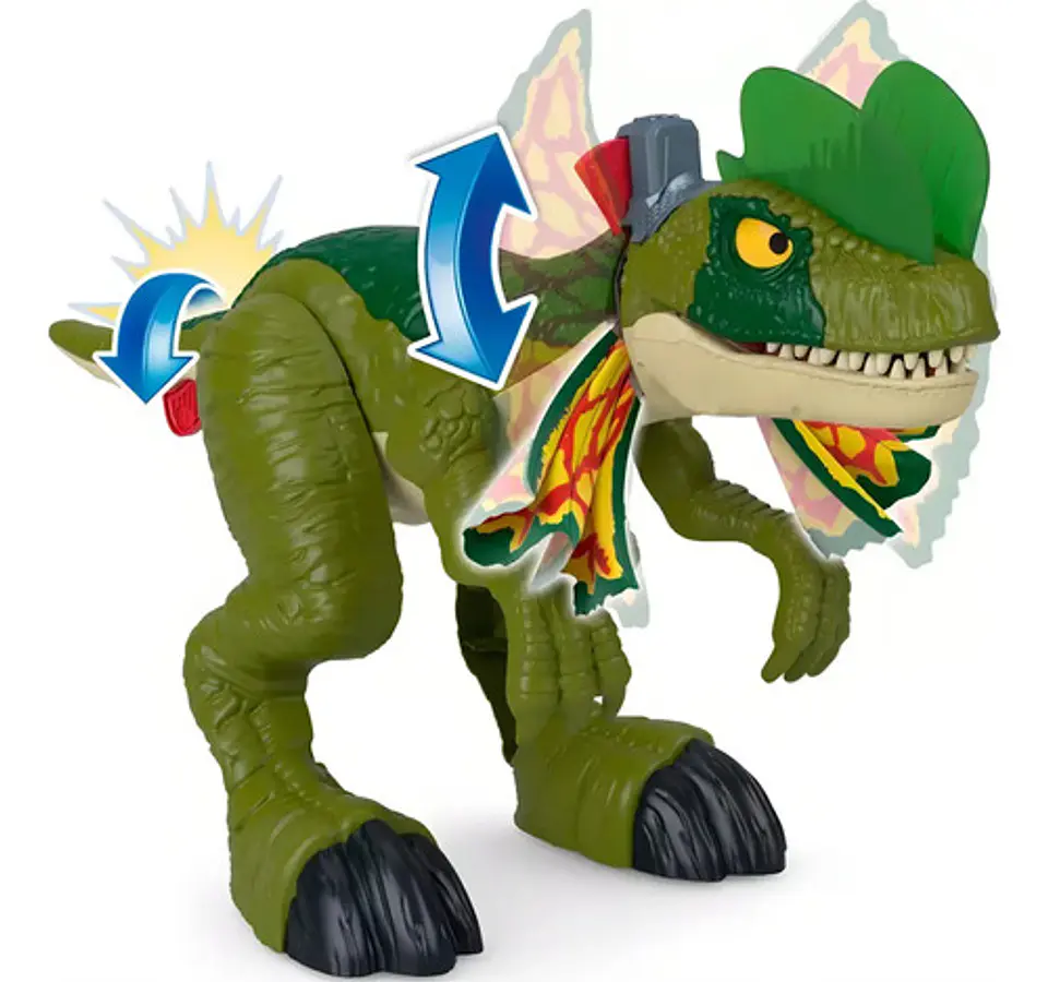 Dinosaurio Imaginext Jurassic Dilofosaurio Luces Y Sonidos 5