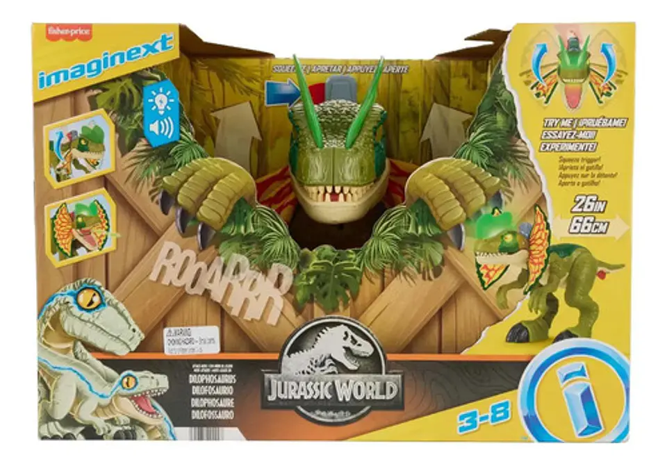 Dinosaurio Imaginext Jurassic Dilofosaurio Luces Y Sonidos 6