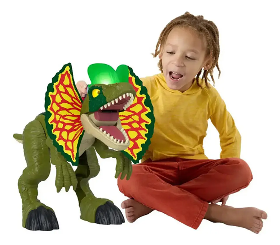 Dinosaurio Imaginext Jurassic Dilofosaurio Luces Y Sonidos 7
