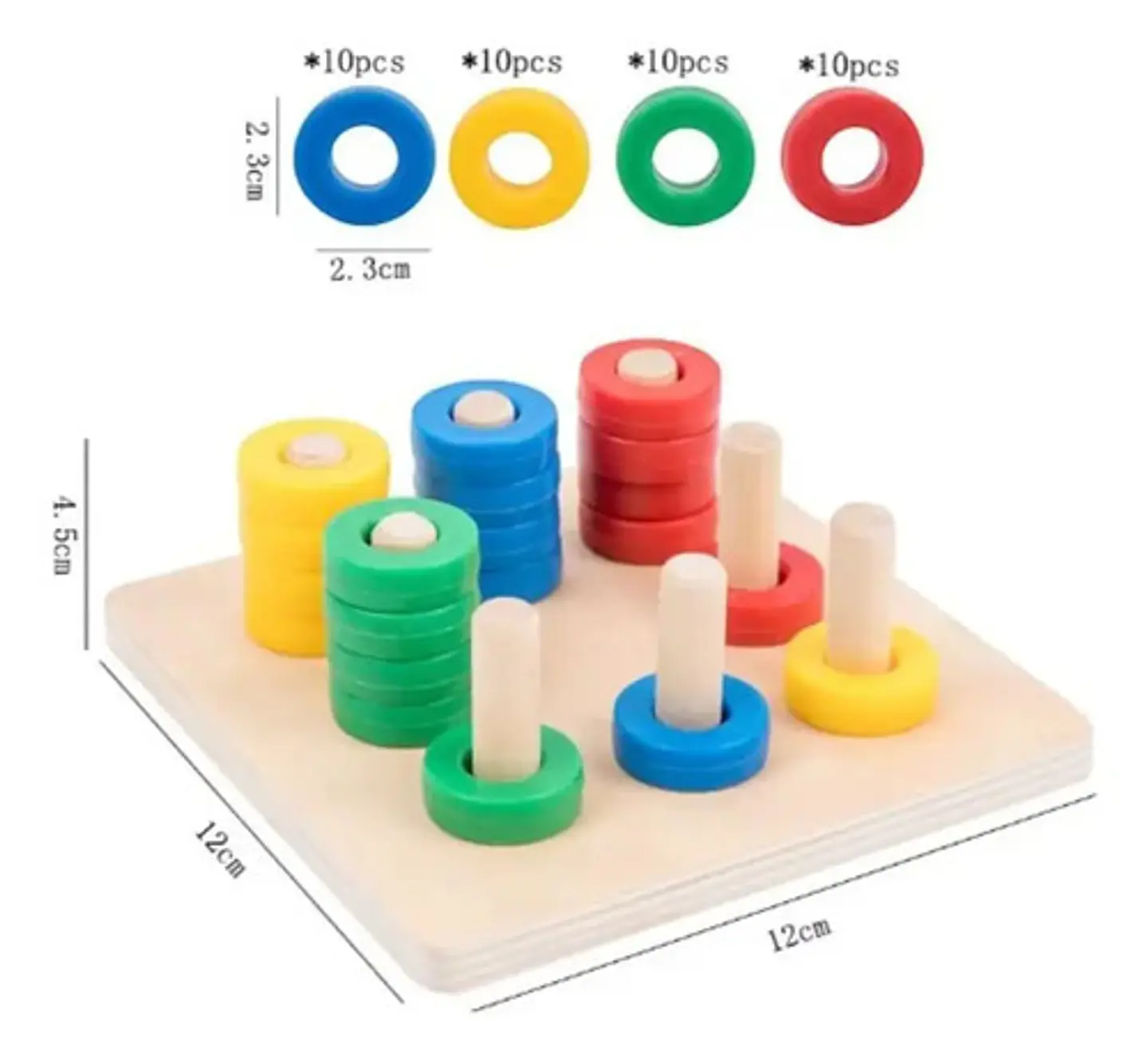 Juego Educatuivo Mesa Montessori Color Matching  Encajable 3