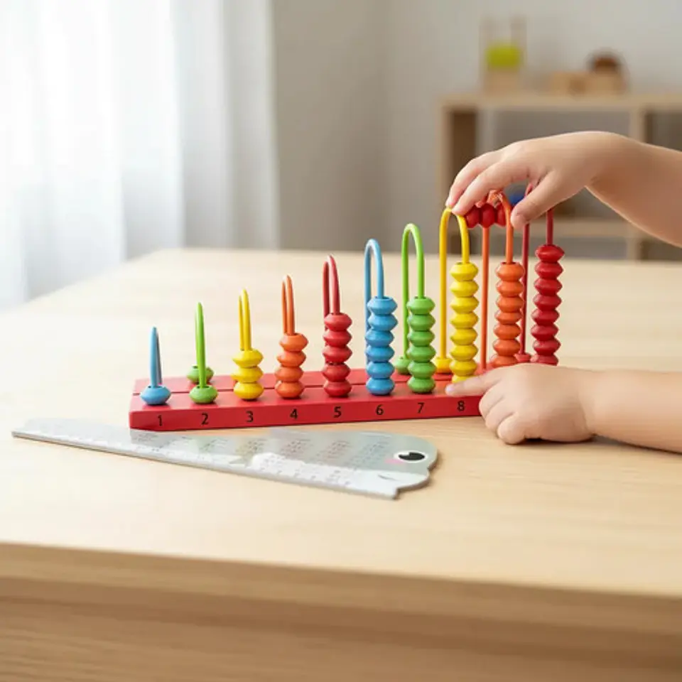 Abaco Cerrado Madera Grande Didáctico Aprender Niños Madera Multicolor 1