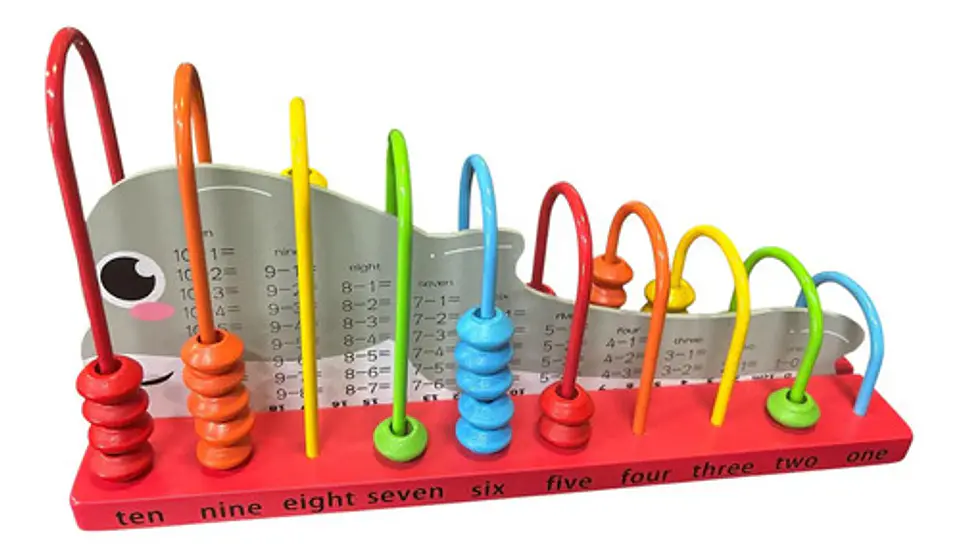 Abaco Cerrado Madera Grande Didáctico Aprender Niños Madera Multicolor 3