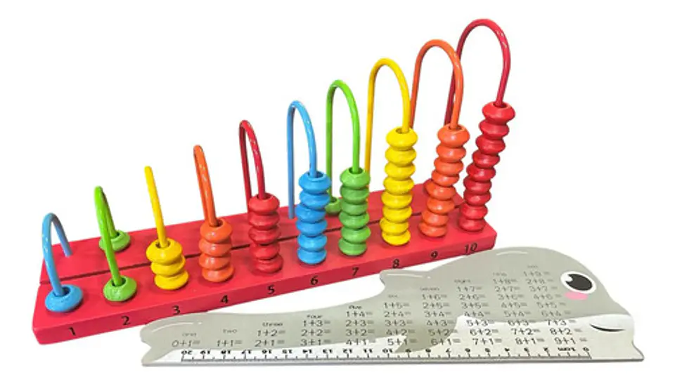 Abaco Cerrado Madera Grande Didáctico Aprender Niños Madera Multicolor 4