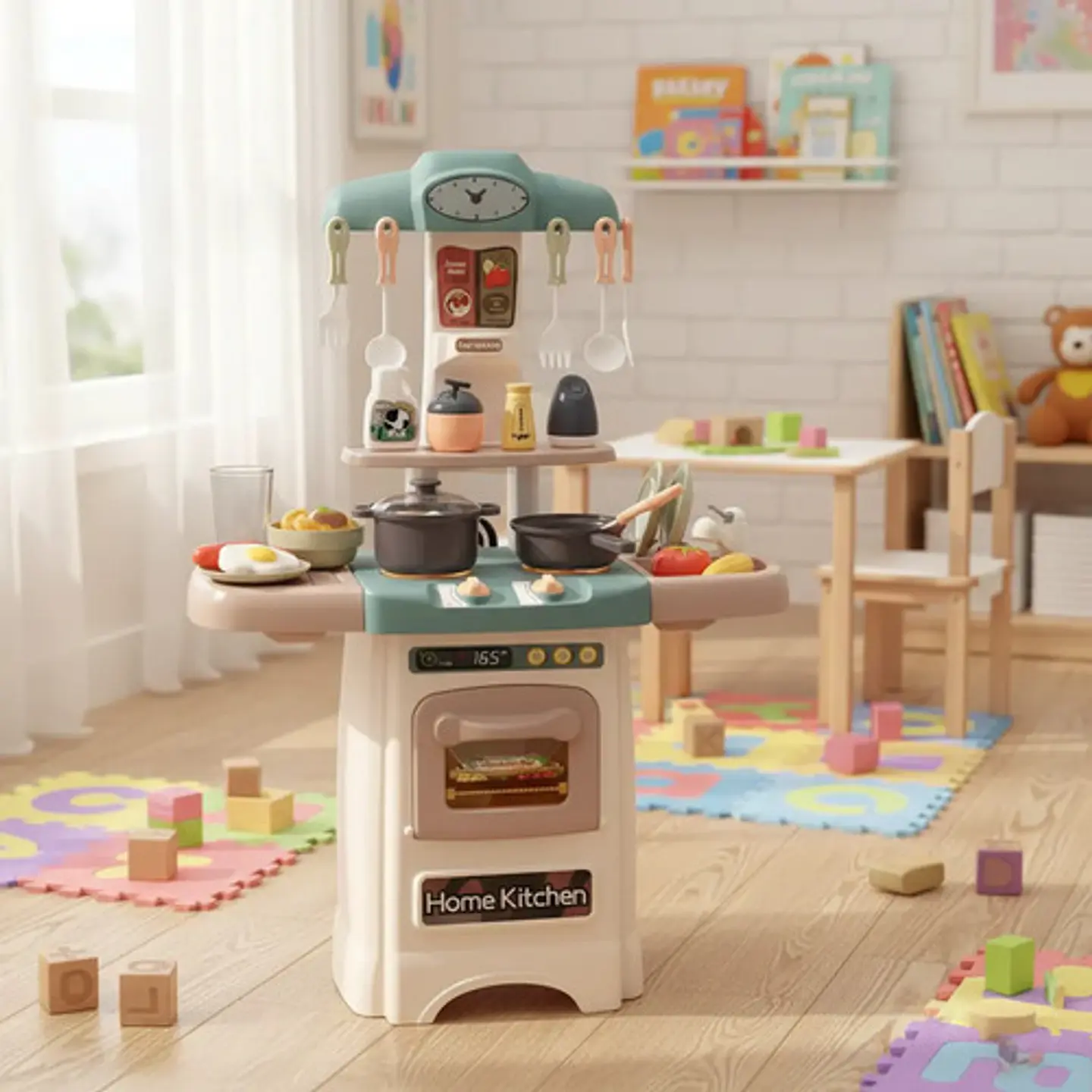 Set Cocina De Juguete Niñas Infantil Agua Sonidos Y Luz Azul 889-175 5