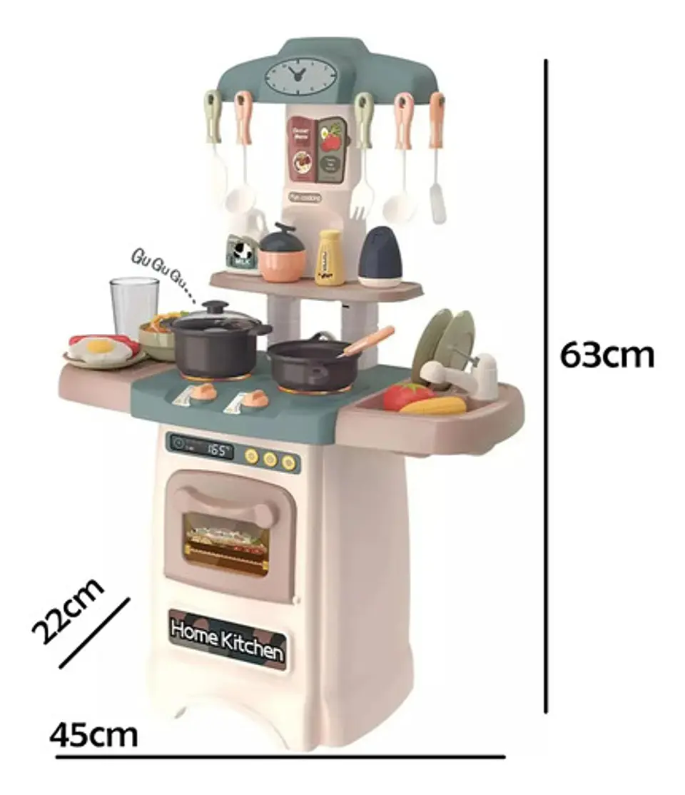 Set Cocina De Juguete Niñas Infantil Agua Sonidos Y Luz Azul 889-175 6