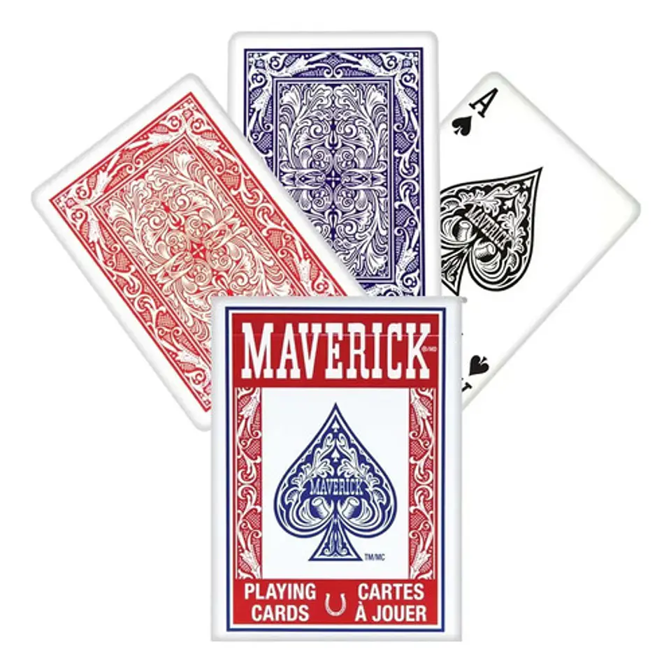 2barajas Cartas Póker Victoria Azul-roja Letras Grandes Lino Azul Y Rojo Azul/rojo Francés,inglés 2