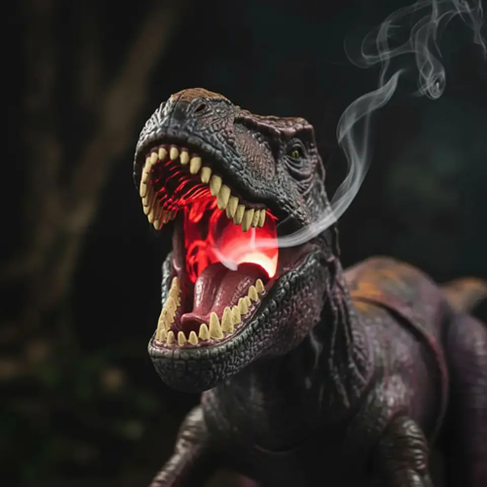 Dinosaurio A Control Remoto Luces Y Sonidos Humo 360 6