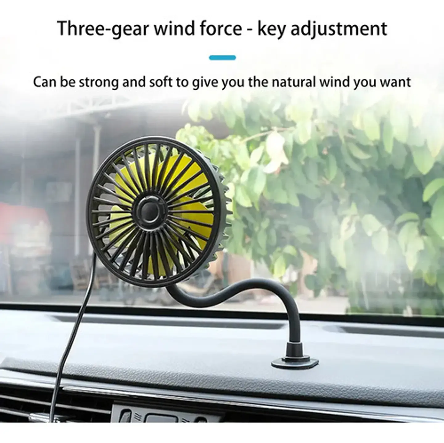 Ventilador Portatil Usb Flexible Adhesivo Cabecero De Carro 4