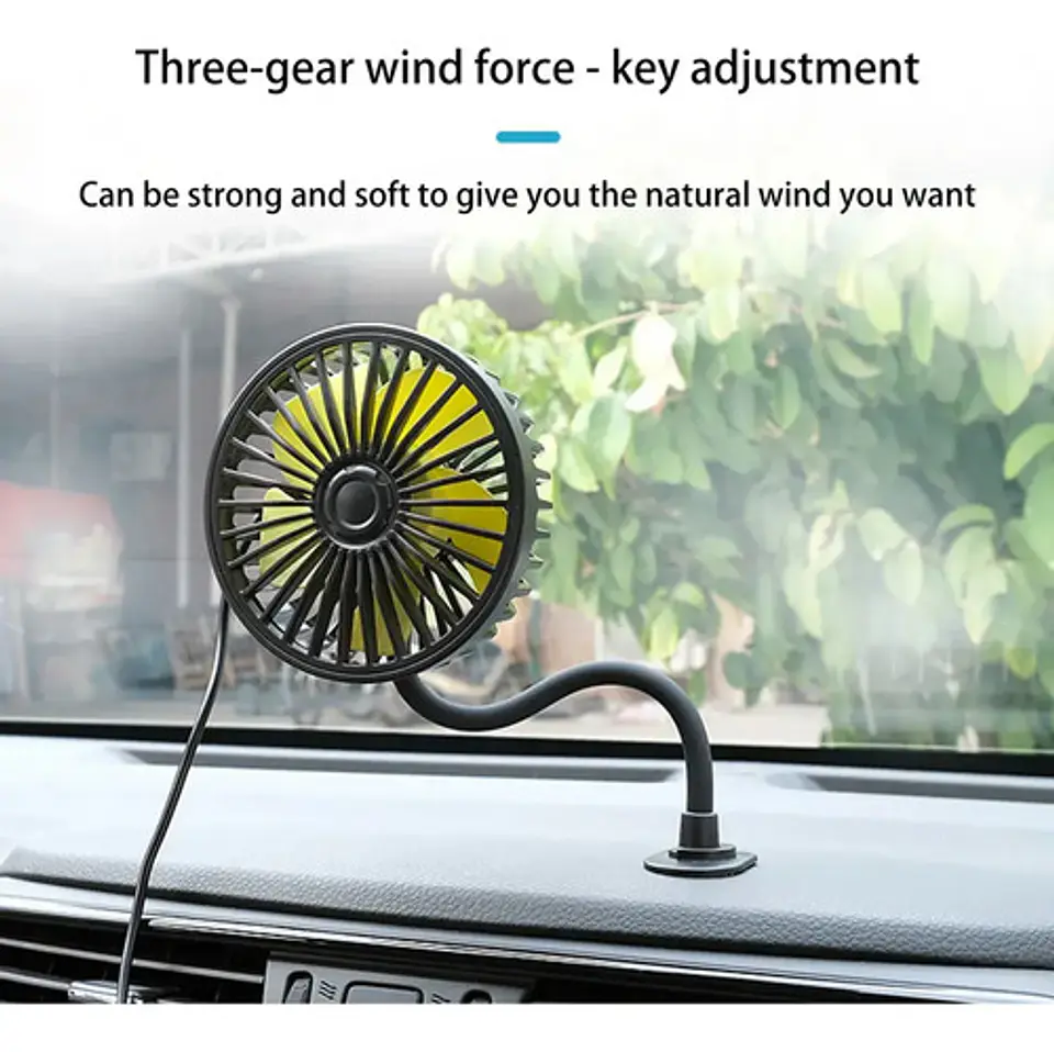 Ventilador Portatil Usb Flexible Adhesivo Cabecero De Carro 4