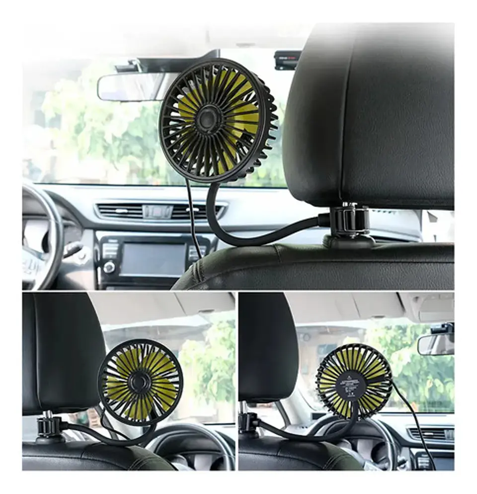 Ventilador Portatil Usb Flexible Adhesivo Cabecero De Carro 5