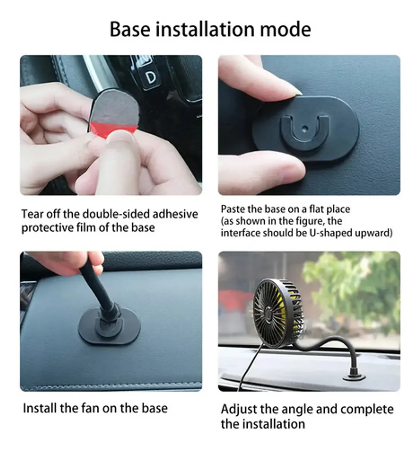 Ventilador Portatil Usb Flexible Adhesivo Cabecero De Carro 7