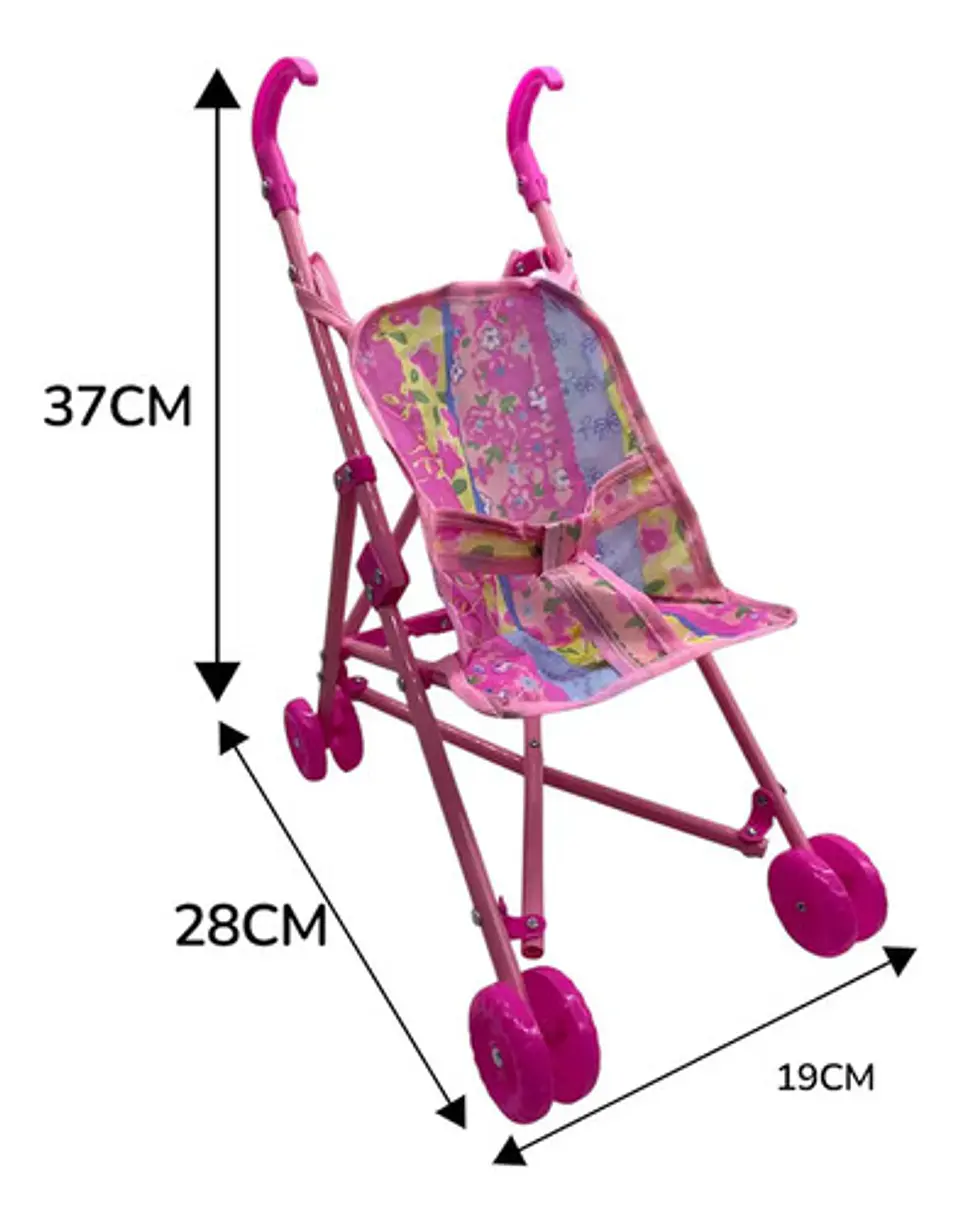 Cochecito Plegable Para Muñecas Luna Bebé Modelo E012-1 2