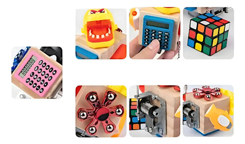 Fidget Cubo Multifuncional Caja Musical Dino Spin 6 Caras 5