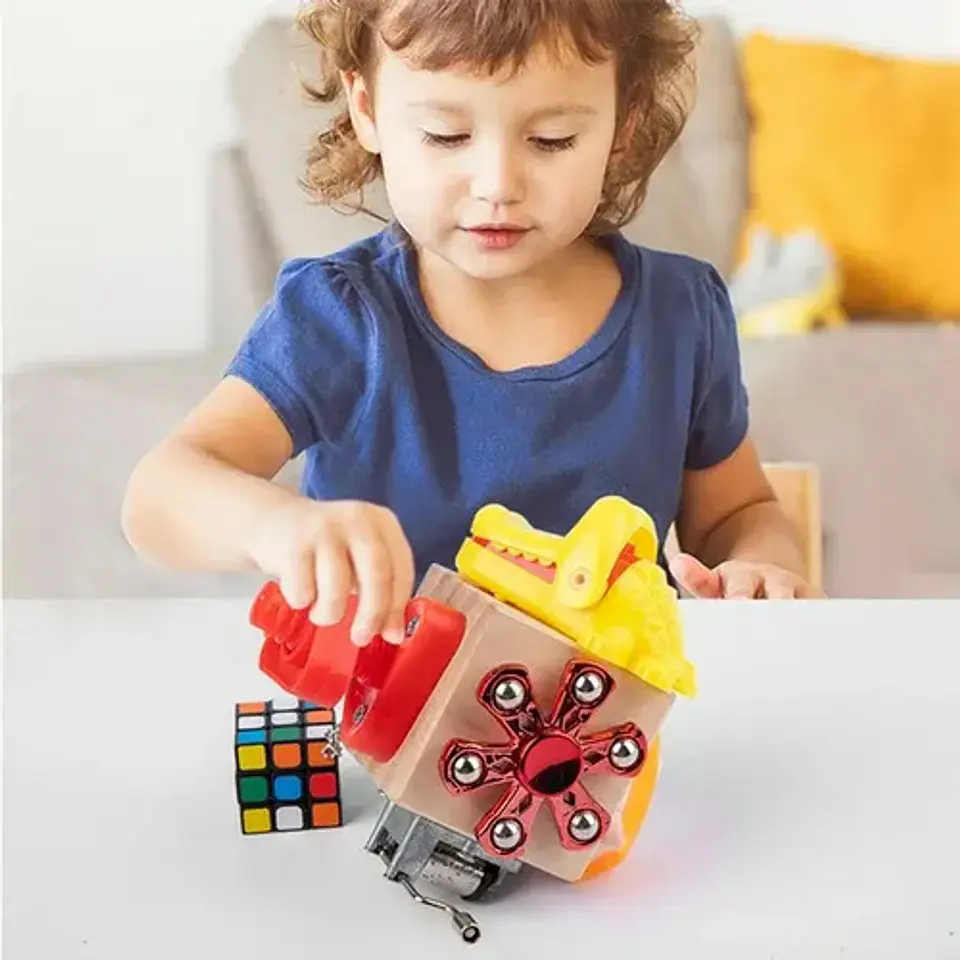Fidget Cubo Multifuncional Caja Musical Dino Spin 6 Caras 7