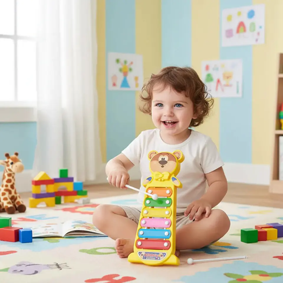 Xilofono Marimba Pequeña Juguete Niños Musical Oso 3