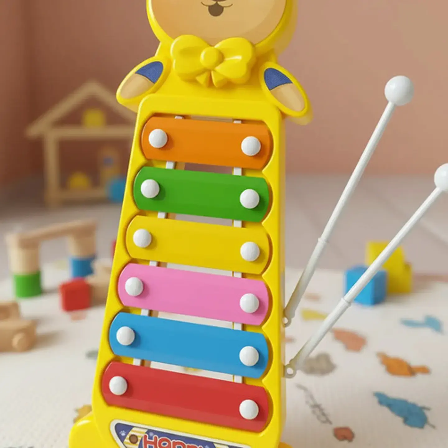 Xilofono Marimba Pequeña Juguete Niños Musical Oso 4