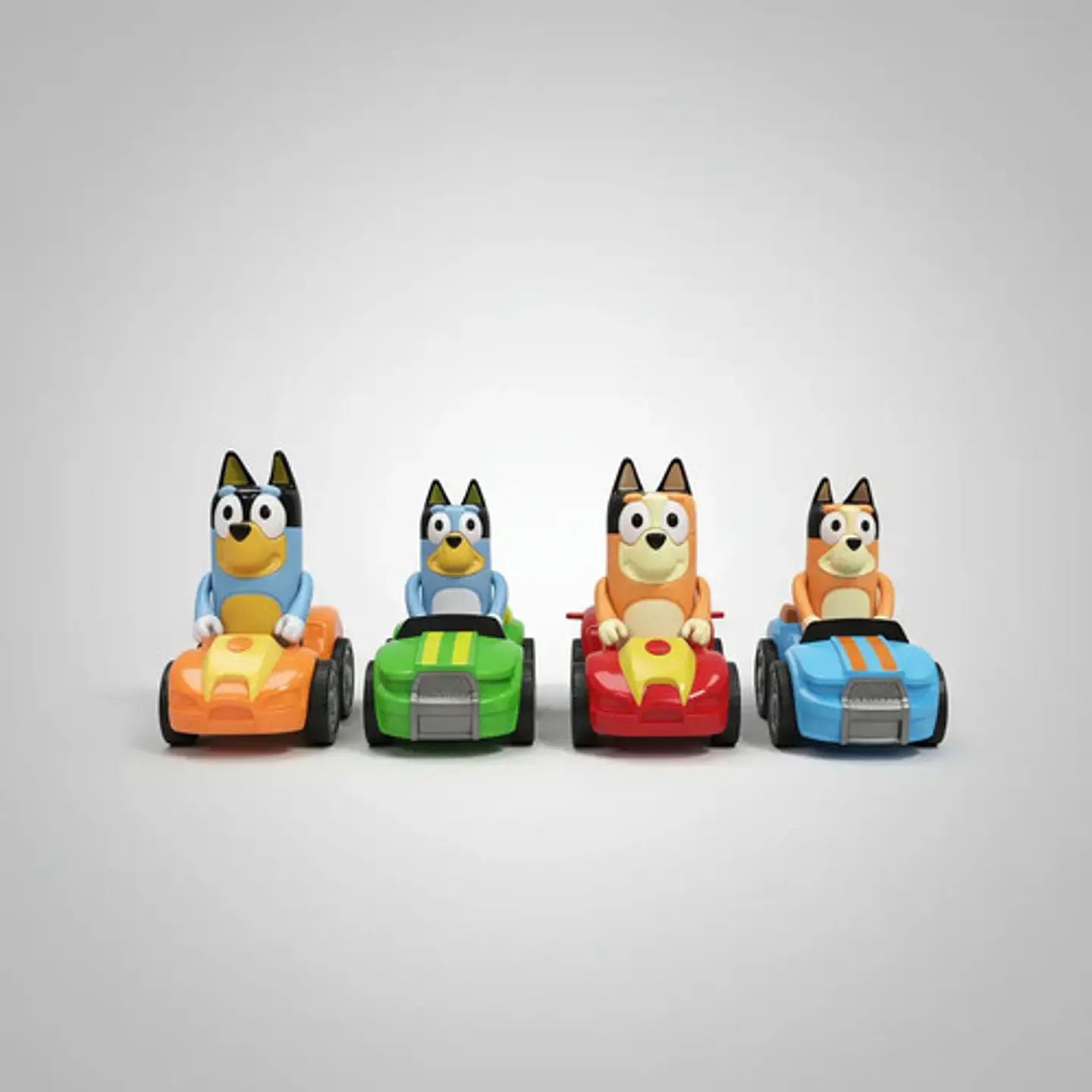 Set De Carritos De Arrastre X4 Bluey Y Sus Amigos 1