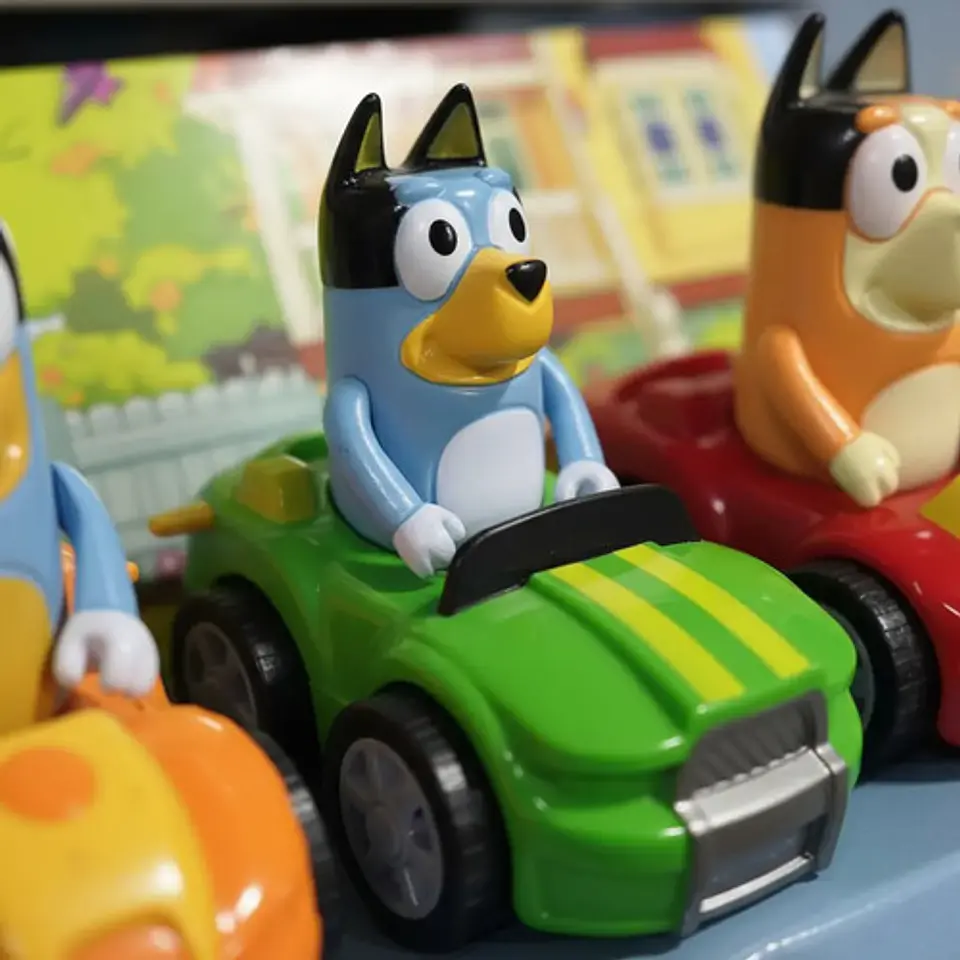 Set De Carritos De Arrastre X4 Bluey Y Sus Amigos 3