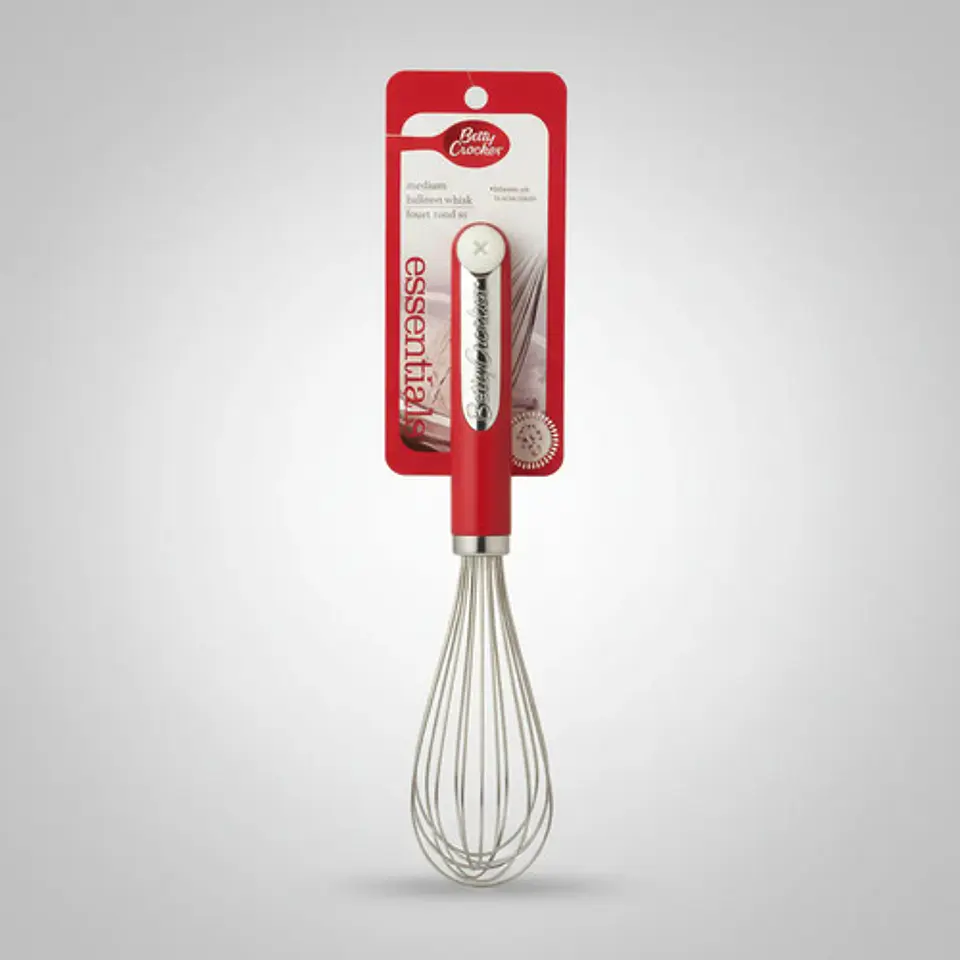 Batidor De Mano Tortas Batidor Globo Inoxidable Rojo 1